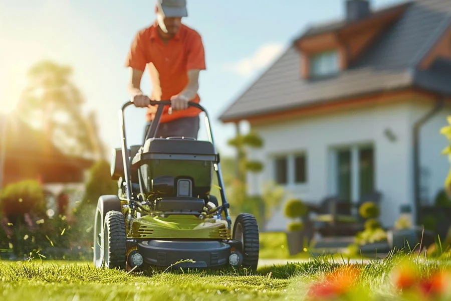 self propelled battery lawnmower