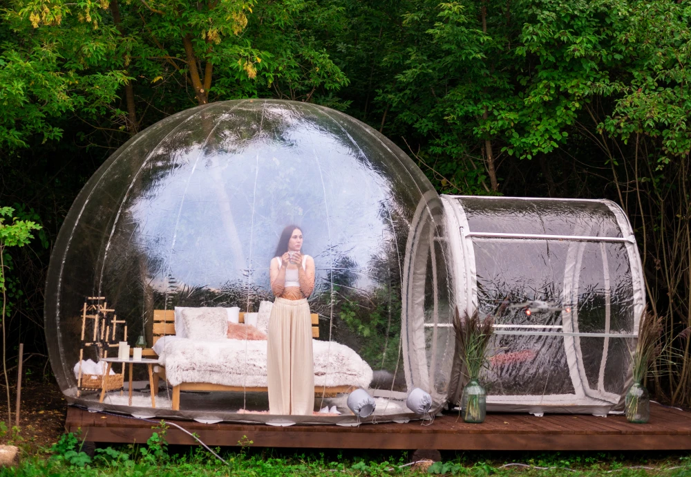 luxurious outdoor single tunnel inflatable bubble tent